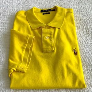 Polo Ralph Lauren in bright yellow, Size medium, Pima soft touch.